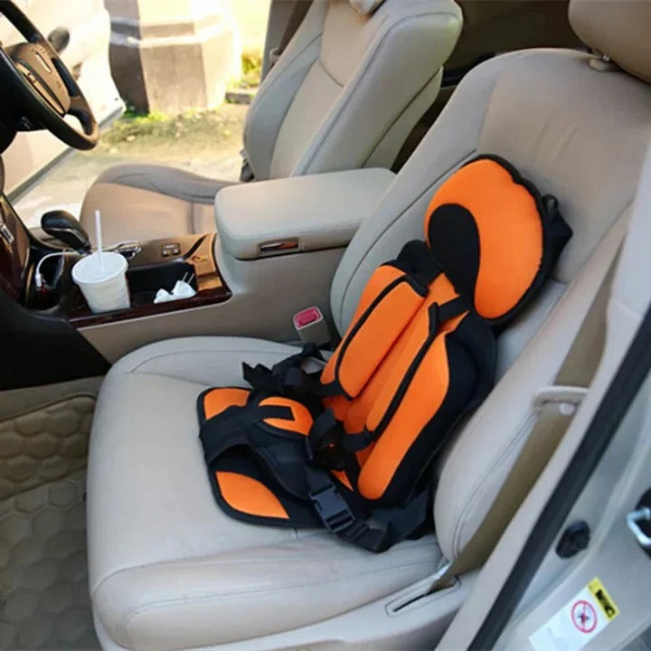 Foldable Child Travel Seat with Five Point Harness and Padded Comfort, Ages 1-14