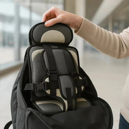 Foldable Child Travel Seat with Five Point Harness and Padded Comfort, Ages 1-14