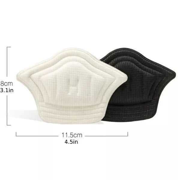 Heel Grips with Self Adhesive Backing and Adjustable Cut Design, Trimmable