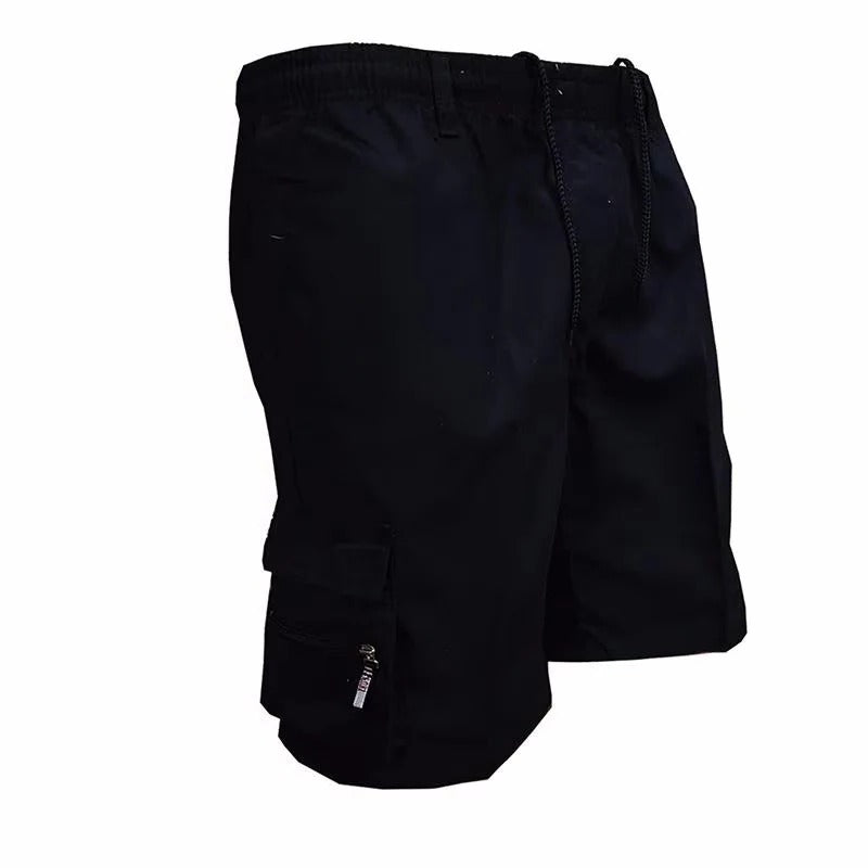 Relaxed Fit Cargo Shorts with Deep Pockets and Cotton Blend Fabric for Men