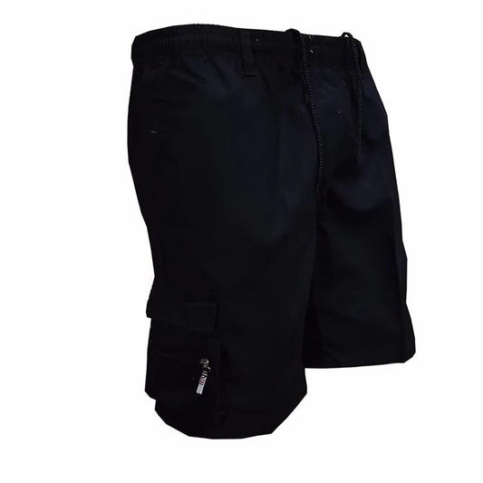 Relaxed Fit Cargo Shorts with Deep Pockets and Cotton Blend Fabric for Men