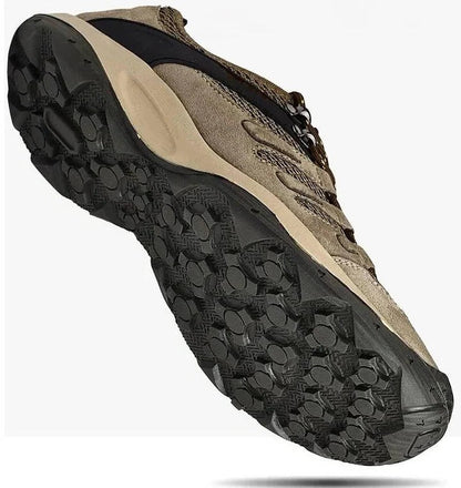 Hiking Shoes with Ankle Support and Deep Tread, Leather Mesh Upper
