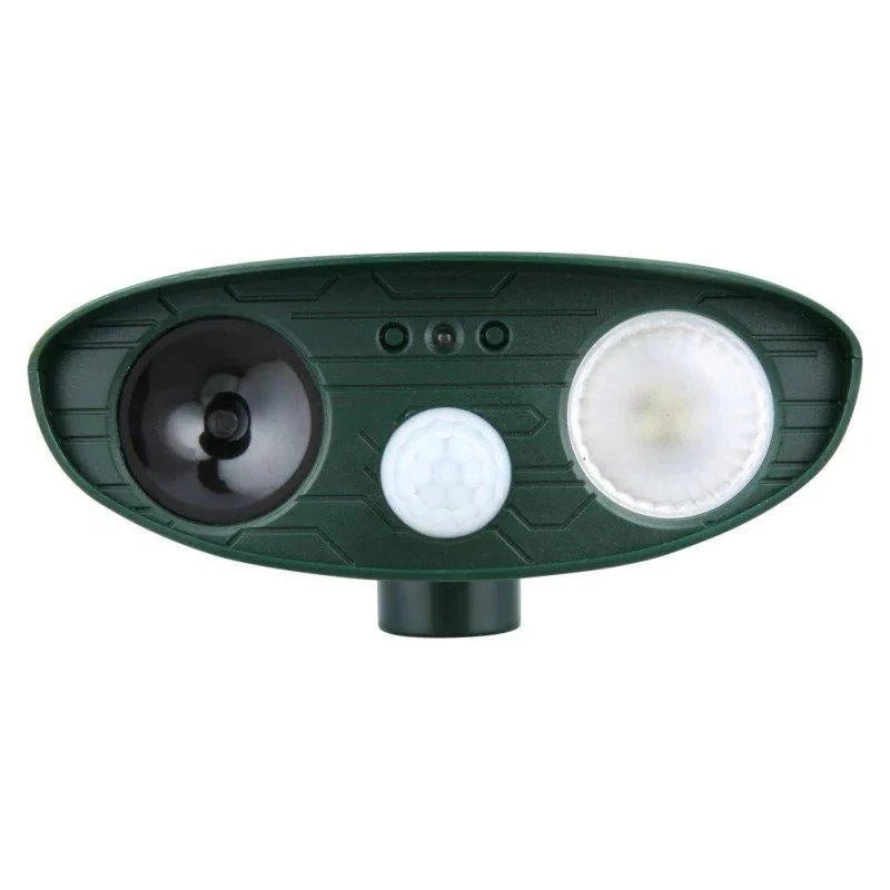 Motion Activated Garden Repeller with Ultrasonic Sound and Flashing Lights, Solar Powered