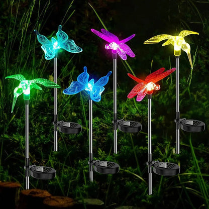 Solar Crystal Figurine Lights with Color Changing LED and Auto Dusk Sensor, 6-Piece Set
