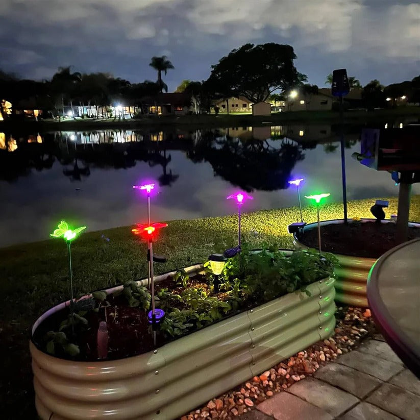Solar Crystal Figurine Lights with Color Changing LED and Auto Dusk Sensor, 6-Piece Set