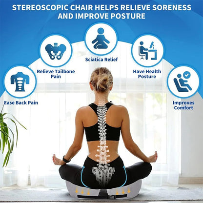 Ergonomic Seat Cushion with Memory Foam and Adjustable Straps for Office, Car, Wheelchair