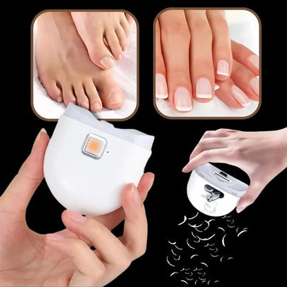 Electric Nail Clipper with Automatic Grinding and LED Light, Dual Speed