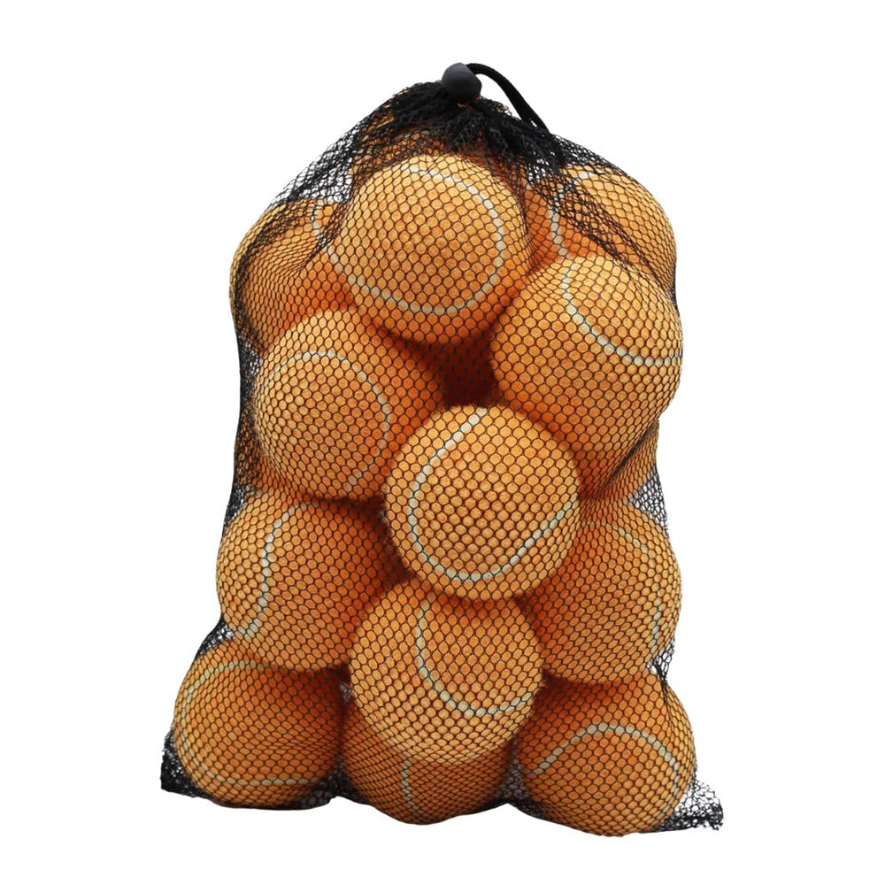 Premium Tennis Ball Set of 20 with Natural Rubber Core and Mesh Storage Bag