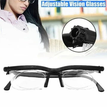 Variable Focus Glasses with Dial Control for Near and Far Vision