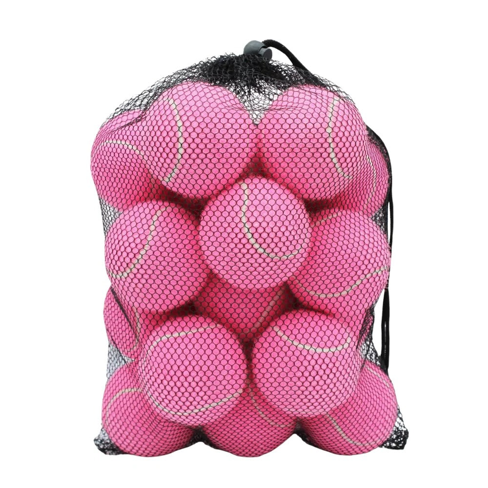 Premium Tennis Ball Set of 20 with Natural Rubber Core and Mesh Storage Bag