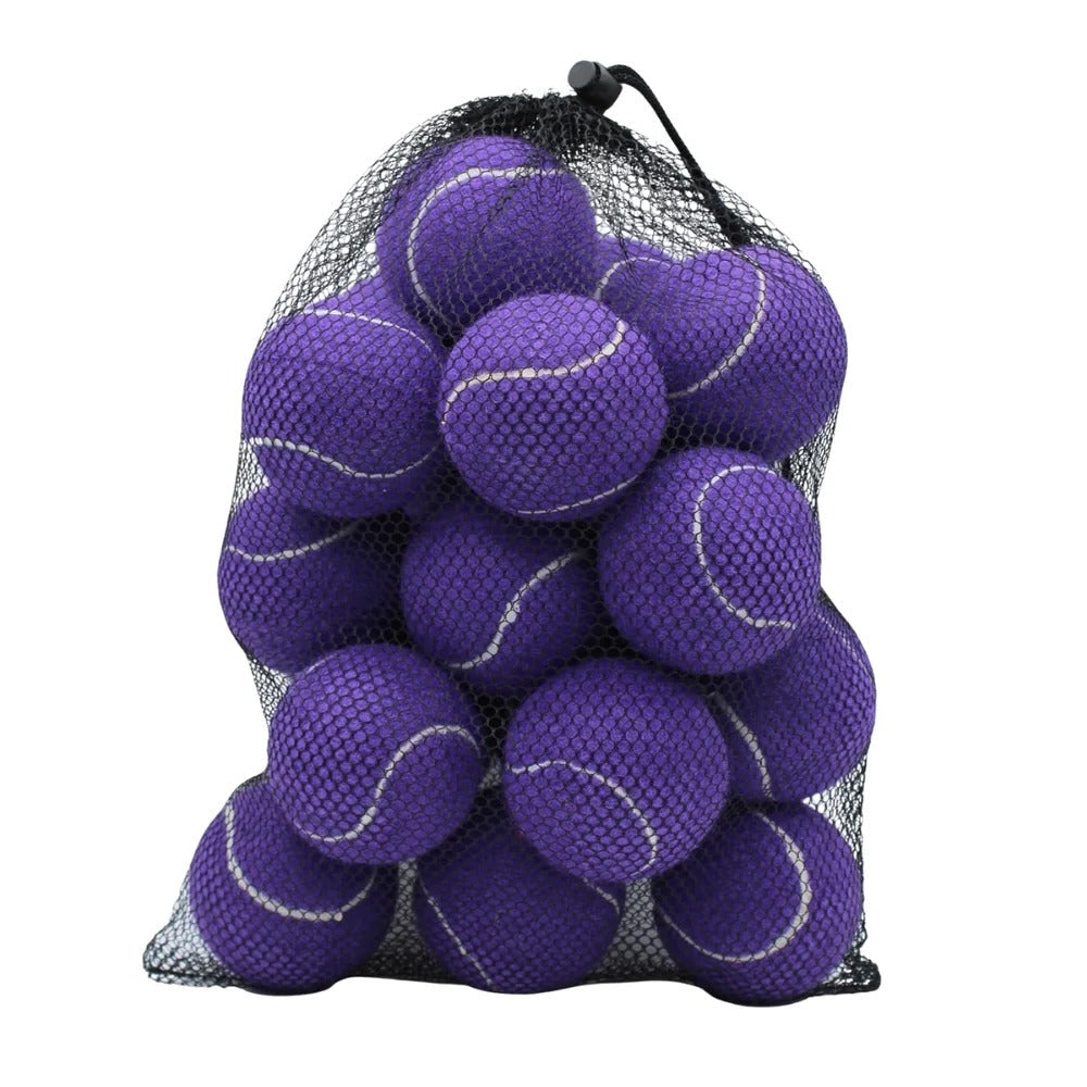 Premium Tennis Ball Set of 20 with Natural Rubber Core and Mesh Storage Bag