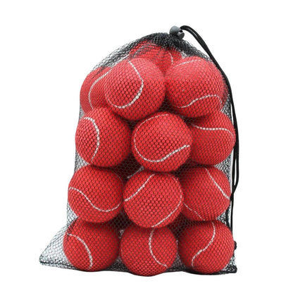 Premium Tennis Ball Set of 20 with Natural Rubber Core and Mesh Storage Bag