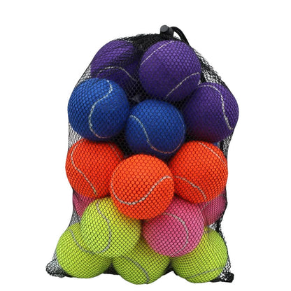 Premium Tennis Ball Set of 20 with Natural Rubber Core and Mesh Storage Bag