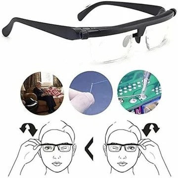 Variable Focus Glasses with Dial Control for Near and Far Vision