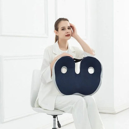 Ergonomic Seat Cushion with Memory Foam and Adjustable Straps for Office, Car, Wheelchair