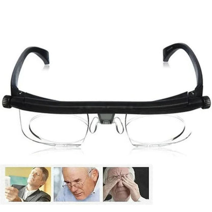 Variable Focus Glasses with Dial Control for Near and Far Vision
