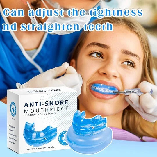Moldable Anti-Snore Mouthpiece with Screw-Based Jaw Adjustment and Washable Design