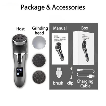 Electric Foot Callus Remover with 3000 RPM Motor and Three Grinding Heads
