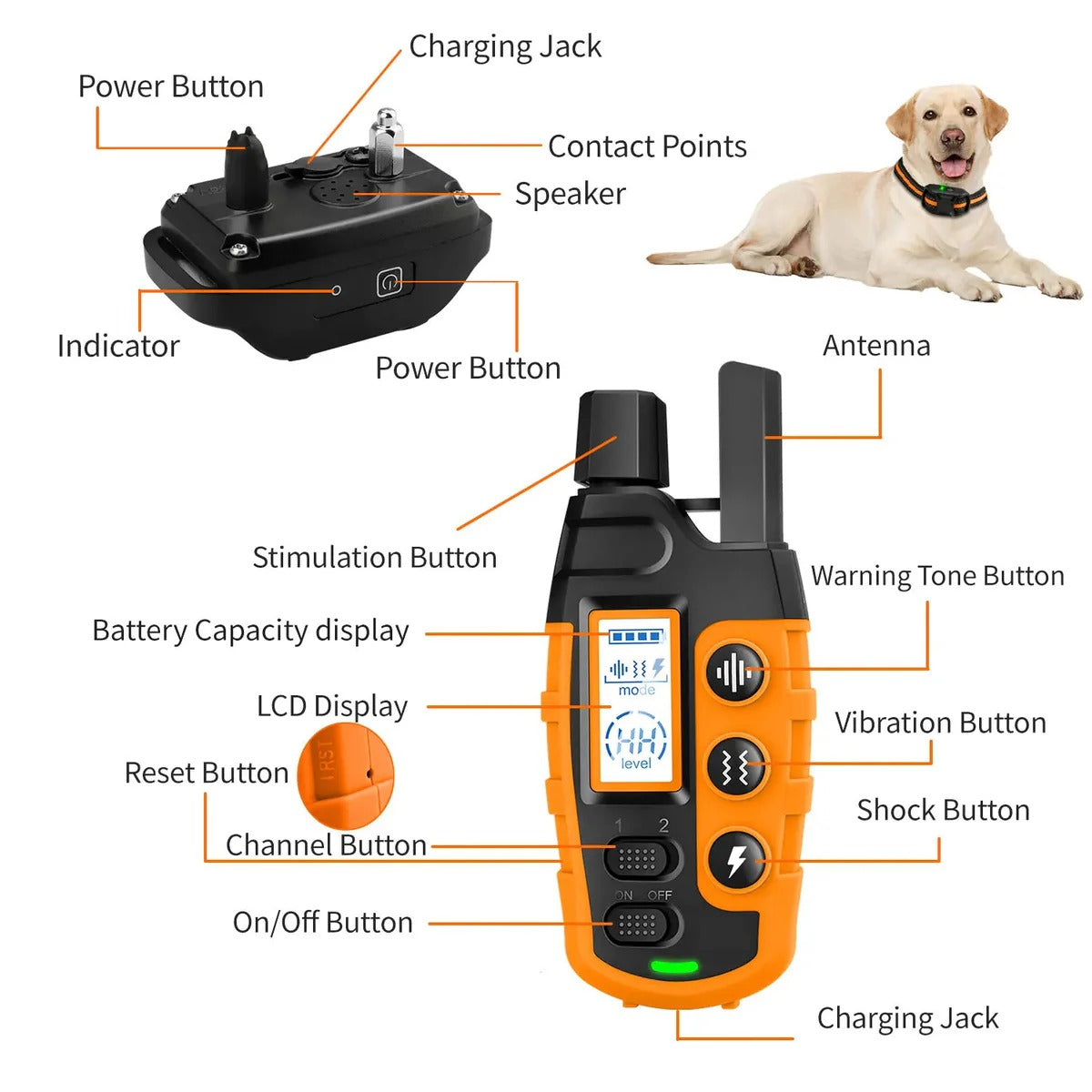 Remote Dog Training Collar with Beep and Vibration Modes, 3300ft Range