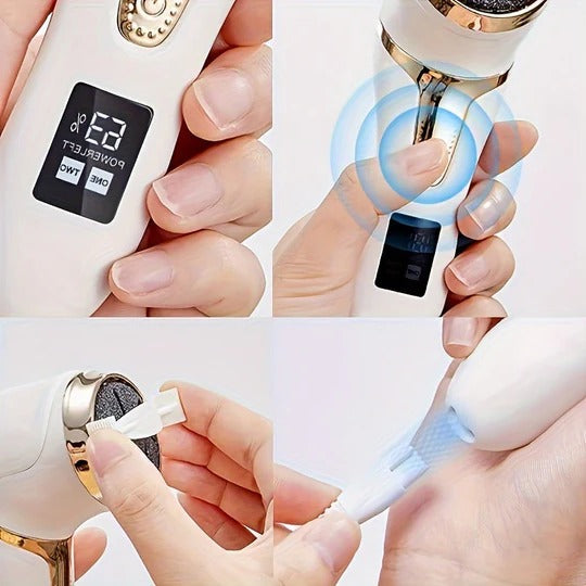Electric Foot Callus Remover with 3000 RPM Motor and Three Grinding Heads