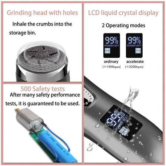Electric Foot Callus Remover with 3000 RPM Motor and Three Grinding Heads