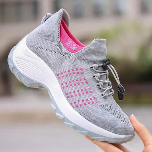 Orthopaedic Sneakers with High Arch Support and Cushioned Heel for Women