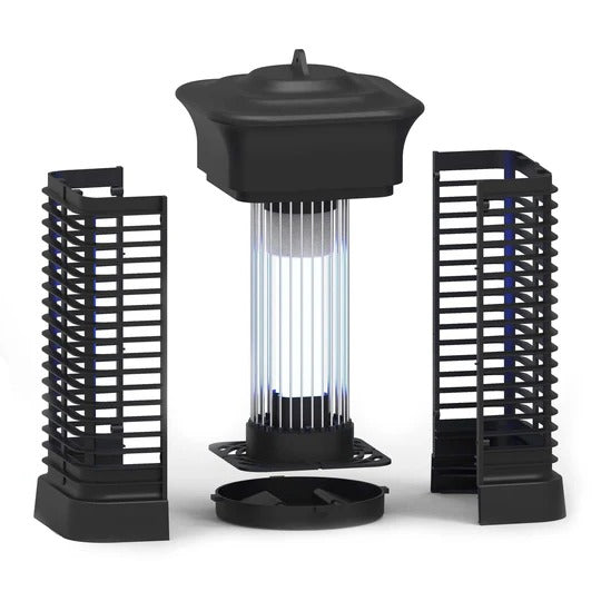 Flying Insect Zapper with Ultraviolet Light and High Voltage Grid