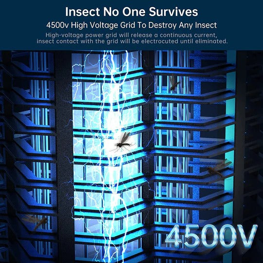 Flying Insect Zapper with Ultraviolet Light and High Voltage Grid