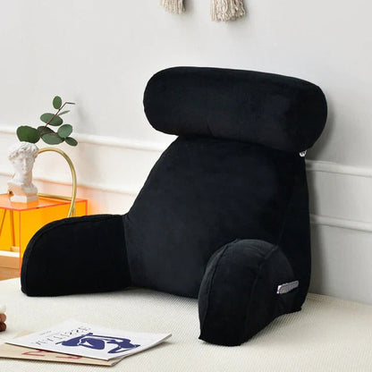 Bed Rest Pillow with Dual Armrests and Foam Support, Machine Washable