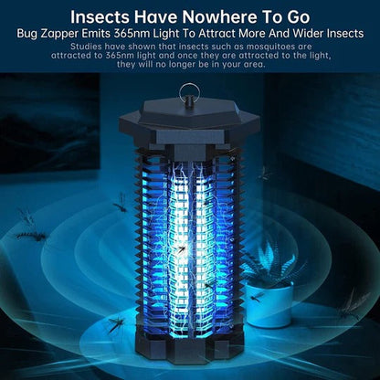 Flying Insect Zapper with Ultraviolet Light and High Voltage Grid