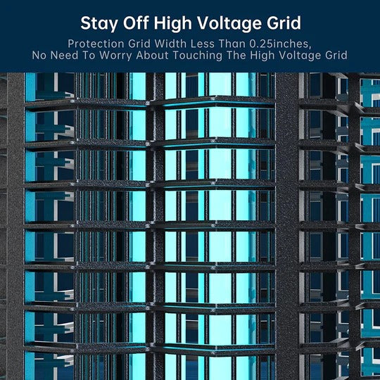Flying Insect Zapper with Ultraviolet Light and High Voltage Grid
