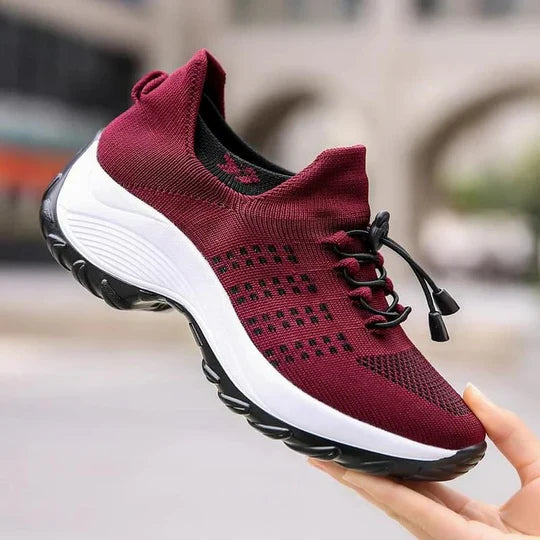 Orthopaedic Sneakers with High Arch Support and Cushioned Heel for Women
