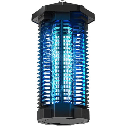 Flying Insect Zapper with Ultraviolet Light and High Voltage Grid