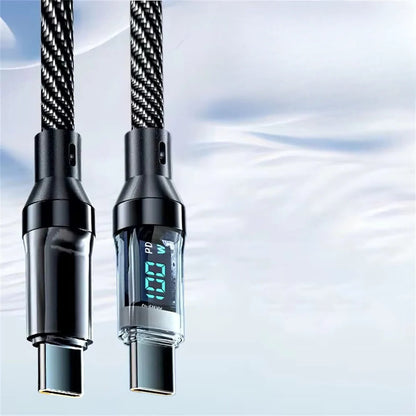 120 Watt Fast Charging Cable with LED Display and Reversible Connector
