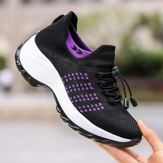 Orthopaedic Sneakers with High Arch Support and Cushioned Heel for Women