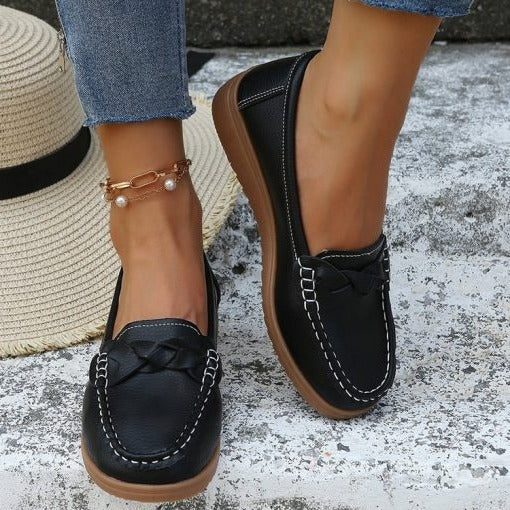 Women’s Slip On Loafers with Arch Support and Wide Toe Design