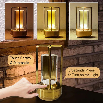 Cordless Table Lamp with Stepless Dimming and Adjustable Color Temperature