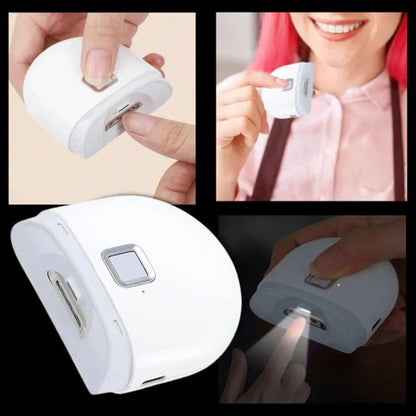 Electric Nail Clipper with Automatic Grinding and LED Light, Dual Speed