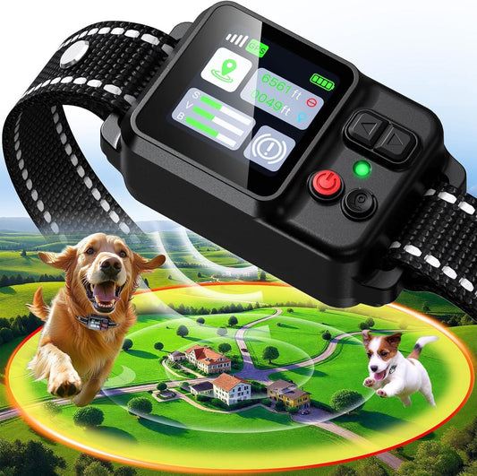 GPS Pet Containment Collar with Positioning Tracking and Vibration Modes