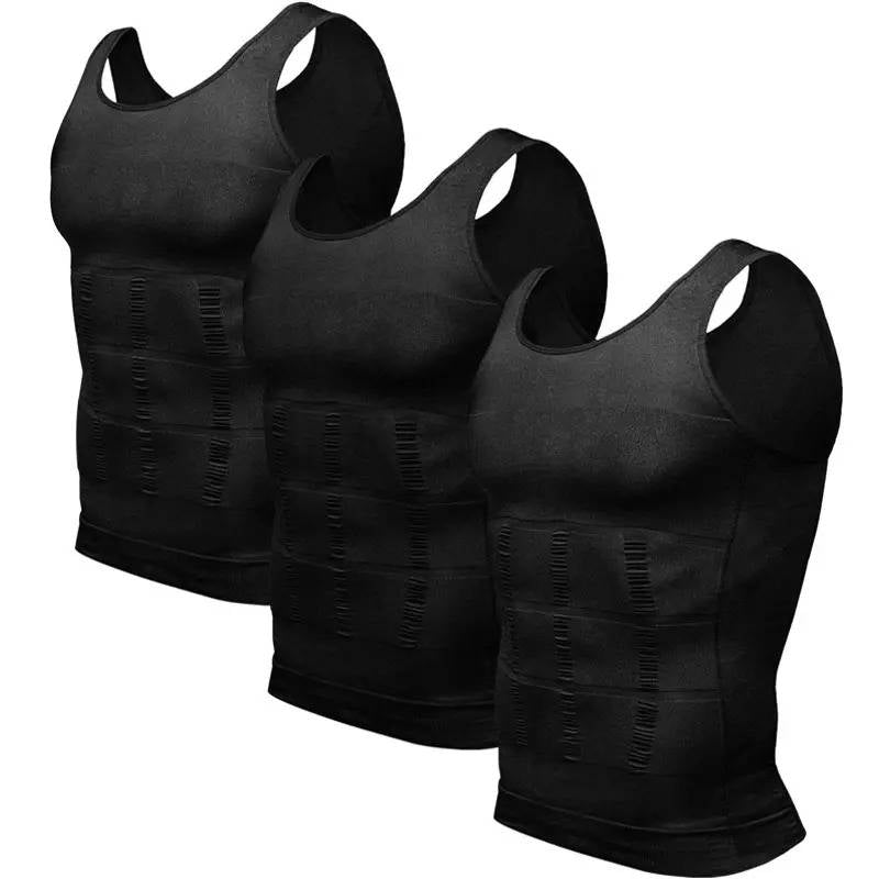 Men's Compression Tank Top with Four Way Stretch and Moisture Wicking, 3 Pack