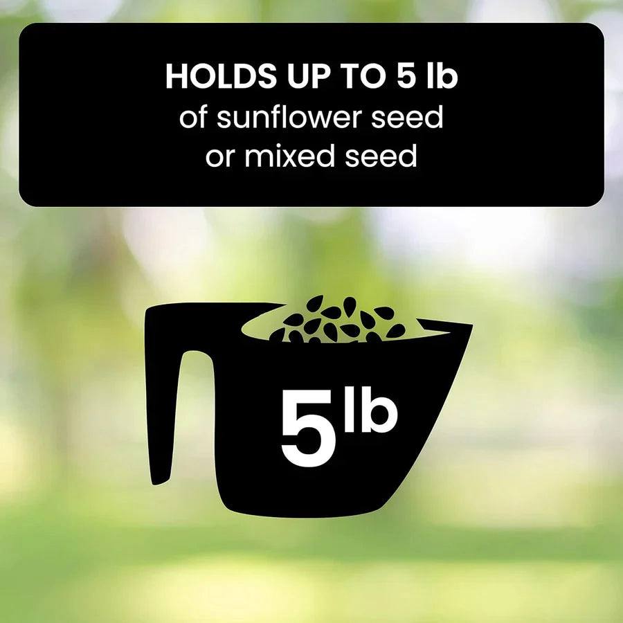 Squirrel Proof Bird Feeder with Hanging Mount and 5lb Capacity