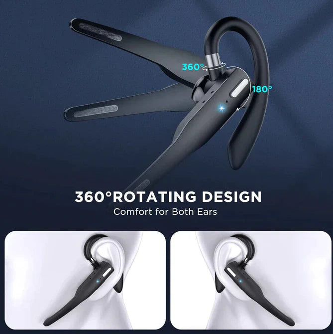Wireless Bluetooth Headset with Dual Microphone Noise Cancelling and 25-Hour Talk Time