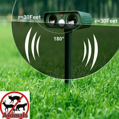 Animal Repeller with Solar Panel and 30ft Detection Range