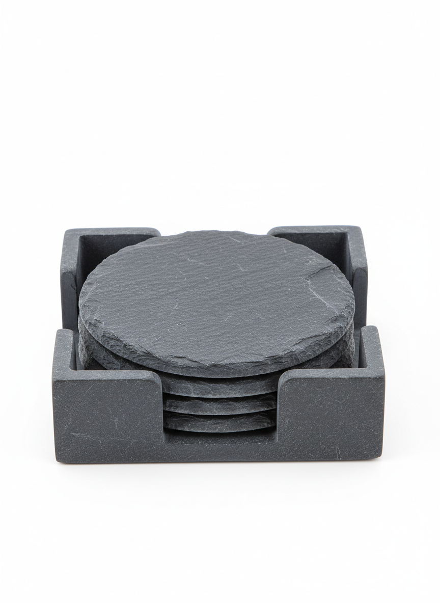 Stone-Textured Coaster Set